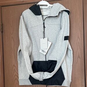 LWBR (Lowbrand) Gray and Black Men's Hoodie Sweatshirt jacket NWT